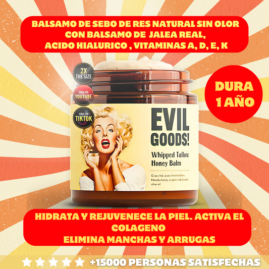 Evil Goods Sebo de Res Natural + Balsamo de Jalea Real Importada